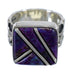 Magenta Turquoise Inlay Silver Southwest Ring Size 6-1/4 AX88662